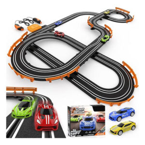Slot Car Race Track Sets with 4 High-Speed Racing Car, Battery or Electric Race Car